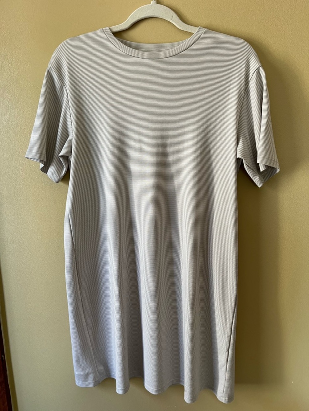 Theory 100% Supima Cotton Light Gray Mini T-Shirt Dress